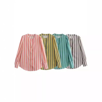 Women's Blouse Long Sleeve Blouses Vacation Simple Style Multicolor