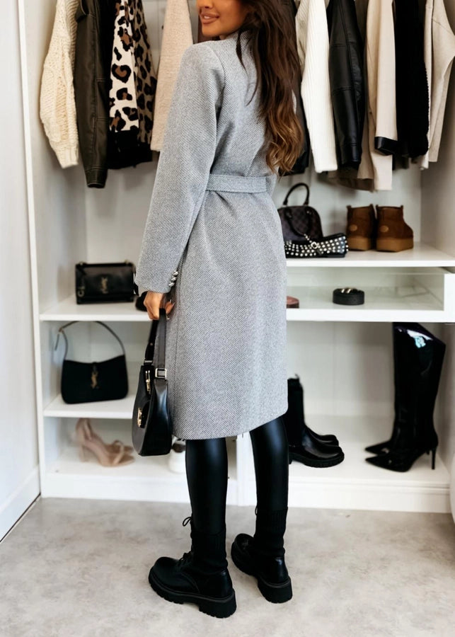 Women's Vacation Simple Style Solid Color Double Breasted Woolen Coat