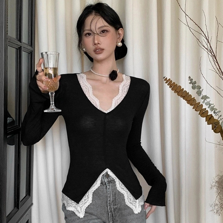 Women's T-shirt Long Sleeve Blouses Vacation Simple Style Solid Color