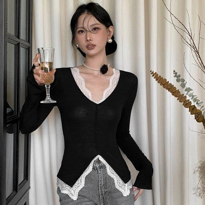 Women's T-shirt Long Sleeve Blouses Vacation Simple Style Solid Color