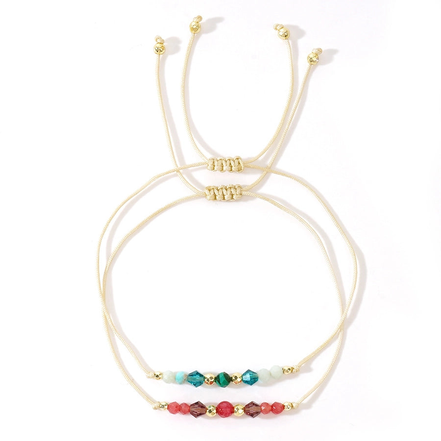 Casual Rhombus Semi-precious stone rope Woven Chain String Bracelets