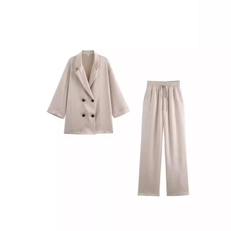 Daily Women's British Style Solid Color Polyester Pants Sets Pants Sets