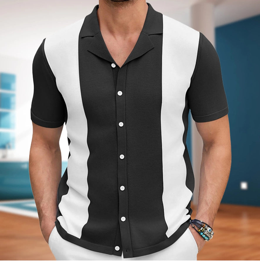 men's cardigan sweater men's sexy shirt lapel business casual woolen  shirt SY0164