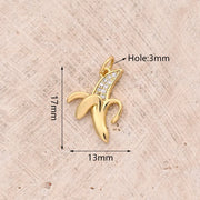 Zircon Banana Pendant (Gold) [17x13mm (Aperture: 3mm)]