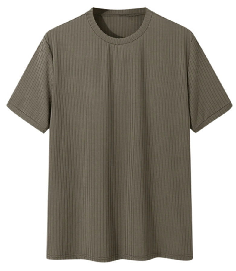 Men's Solid Color Simple Style Round Neck Short Sleeve Loose Men's T-shirt