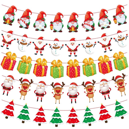 Christmas Paper Flag Christmas Window Hotel Scene Decoration Flag  Santa Claus Flag