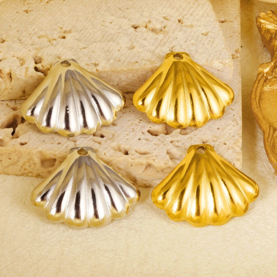 1 Piece 21*17mm 304 Stainless Steel 18K Gold Plated Shell Pendant Jewelry Accessories
