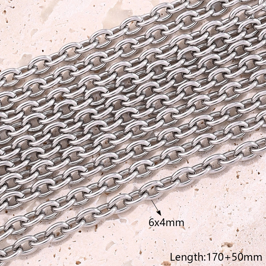 10 Strands/Package 5 Strands/Package 304 Stainless Steel cable chain Belcher Chain Polished Length: 170 50mm Length:230+50mm Jewelry Accessories