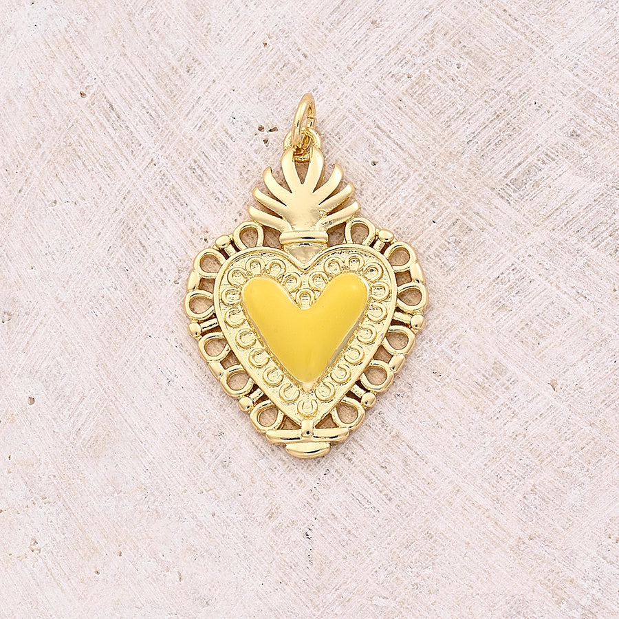 1 Pc/Package 18x12.5mm 18x6mm Hole 3~3.9mm Copper 18K Gold Plated Heart Shape Polished Pendant Jewelry Accessories