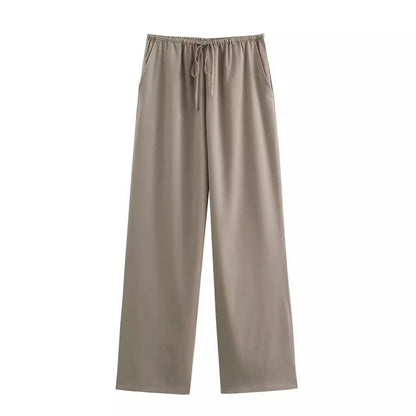 Daily Women's Vacation Simple Style Solid Color Polyester Pants Sets Pants Sets