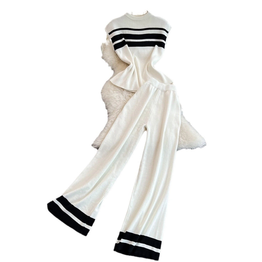 Daily Women's Casual Stripe Polyester Pants Sets Pants Sets