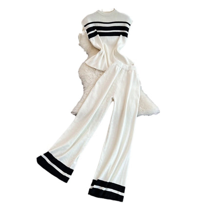 Daily Women's Casual Stripe Polyester Pants Sets Pants Sets