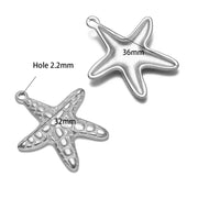 32 * 36mm Starfish 2.2mm Single Hanger Steel Color
