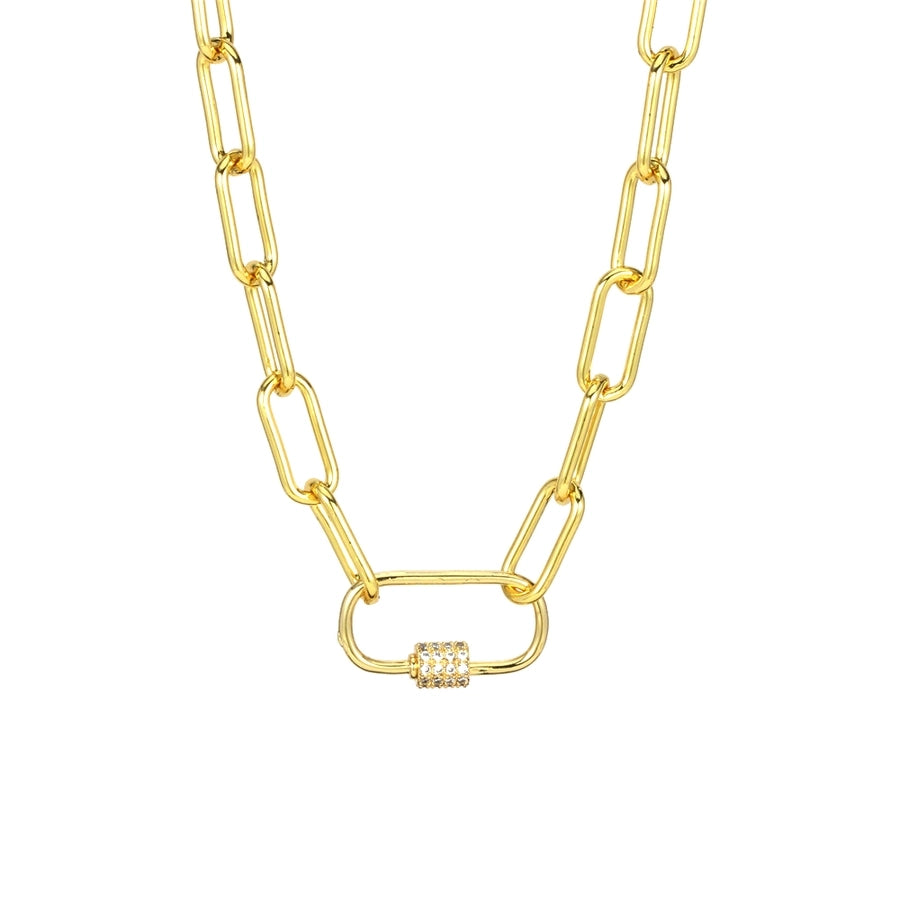 Jewelry IG Style Cool Style Oval Copper Zircon Necklace