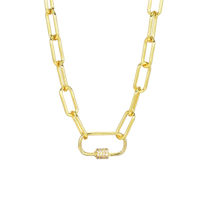 Jewelry IG Style Cool Style Oval Copper Zircon Necklace