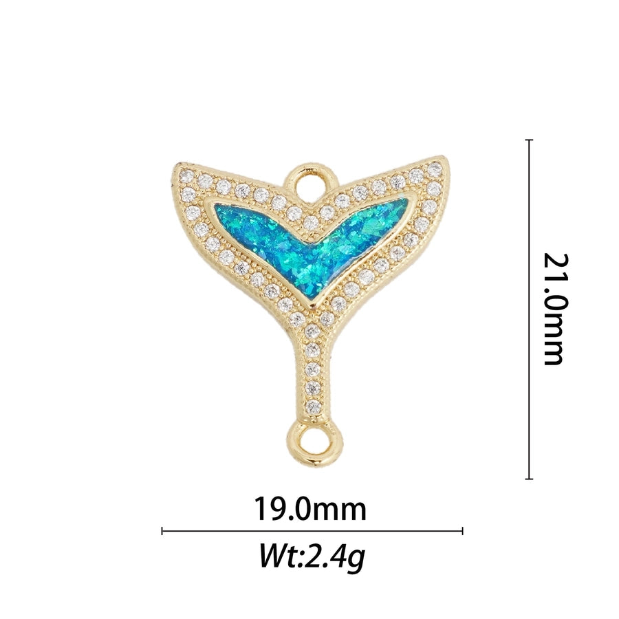 1 Piece Copper Butterfly Fish Tail Pendant