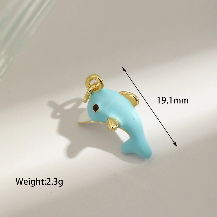 1 Piece 14.4MM Hole 1~1.9mm Copper 18K Gold Plated Animal Polished Pendant Chain Jewelry Accessories