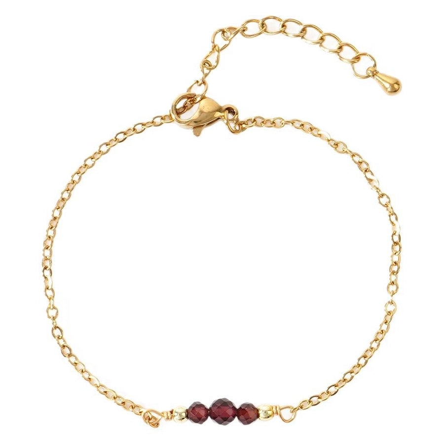 Bohemian Round 304 Stainless Steel natural stone cable chain String Bracelets