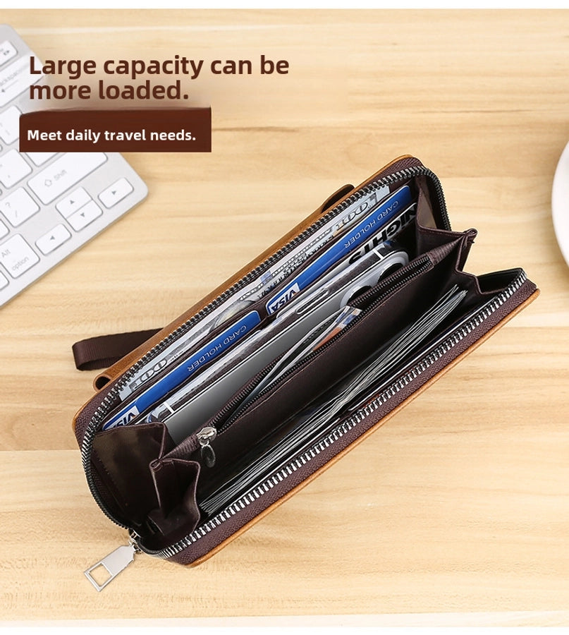Men's wallet long new wallet multi-card wallet men's business zipper multi-functional mobile phone bag  direct sales