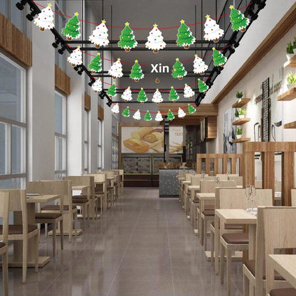 Christmas Paper Flag Christmas Window Hotel Scene Decoration Flag  Santa Claus Flag