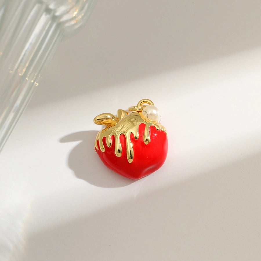 1 Piece 8.8*5MM Hole 3~3.9mm Copper 18K Gold Plated Strawberry Mushroom Pendant Jewelry Accessories