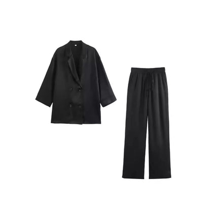Daily Women's British Style Solid Color Polyester Pants Sets Pants Sets