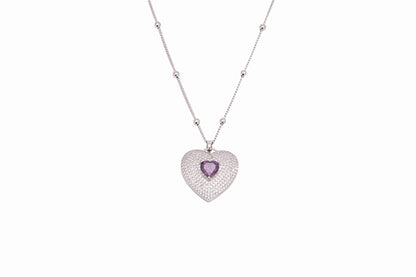 Jewelry Vintage Style Classic Style Heart Shape Copper Zircon Plating Pendant Necklace