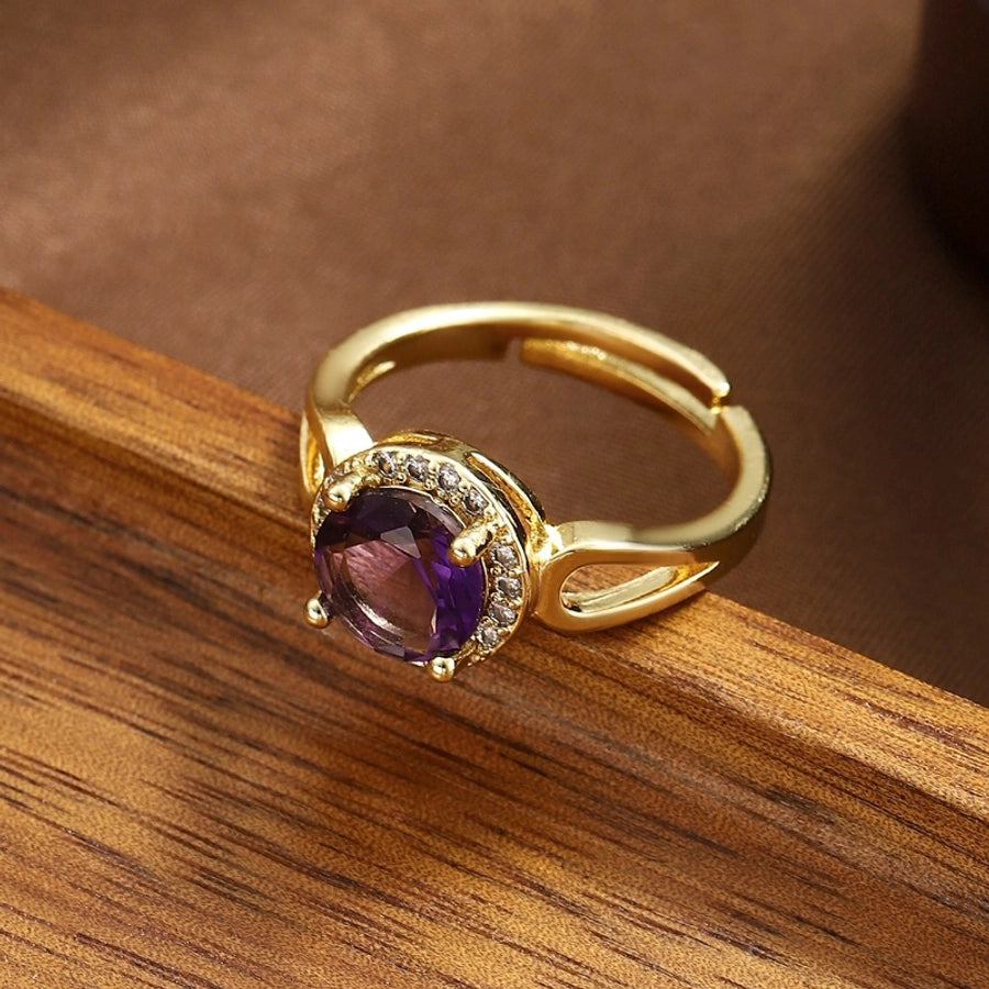 Copper Geometric Adjustable Ring