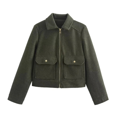 Women's Preppy Style Solid Color Coat Woolen Coat