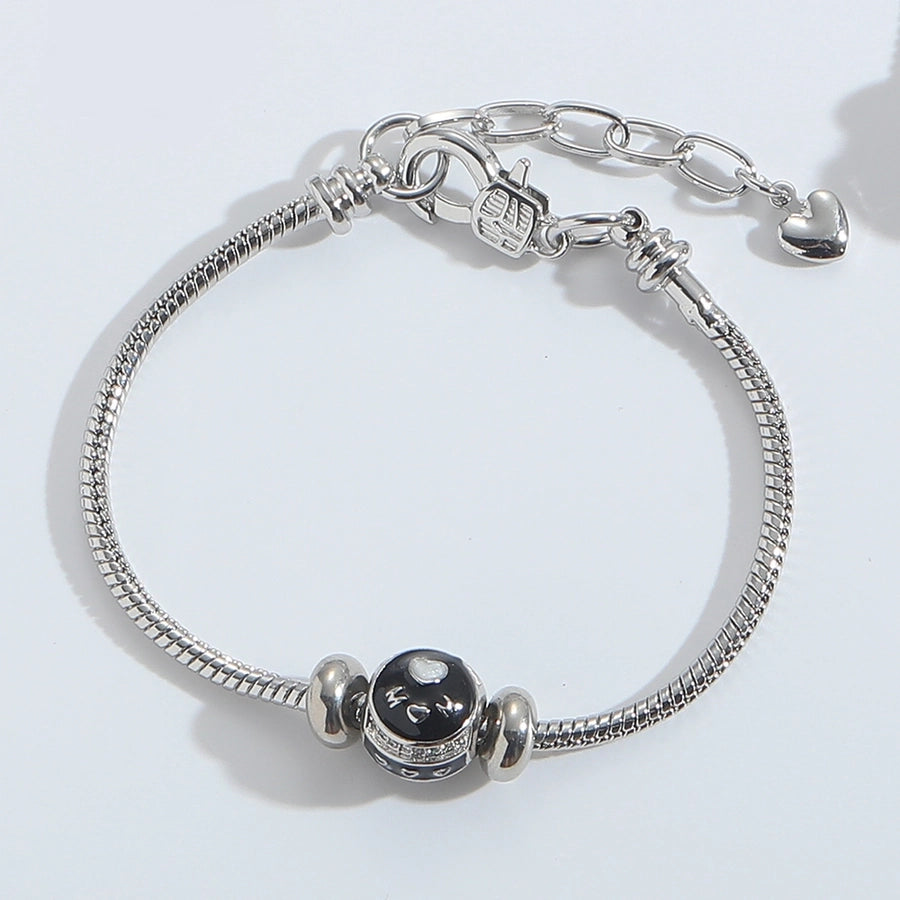 Jewelry Elegant Simple Style Commute Heart Shape Copper Zircon 14K Gold Plated Bracelets