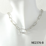 Ne2376-White Gold Color 4 Rows of Zirconium