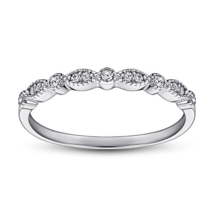 Tong Lin new simple ring fashion s925 sterling silver ring micro inlaid zircon row drill  engagement gift rings