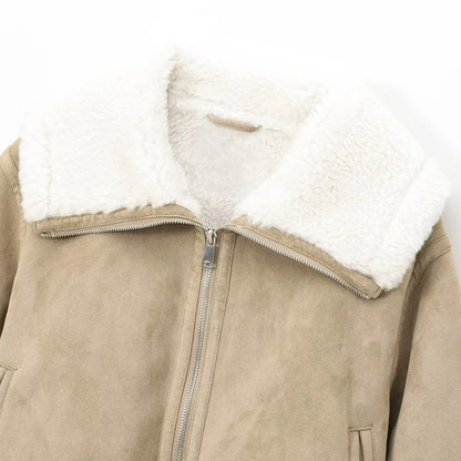 Women's Casual Solid Color Pocket Zipper Coat