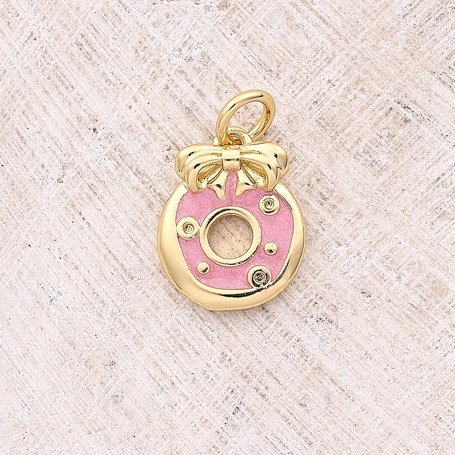 1 Pc/Package 12x6mm 13x10mm 13x6mm Hole 3~3.9mm Copper Zircon 18K Gold Plated Rose Gold Plated White Gold Plated Apple Pineapple Bow Knot Polished Pendant Jewelry Accessories