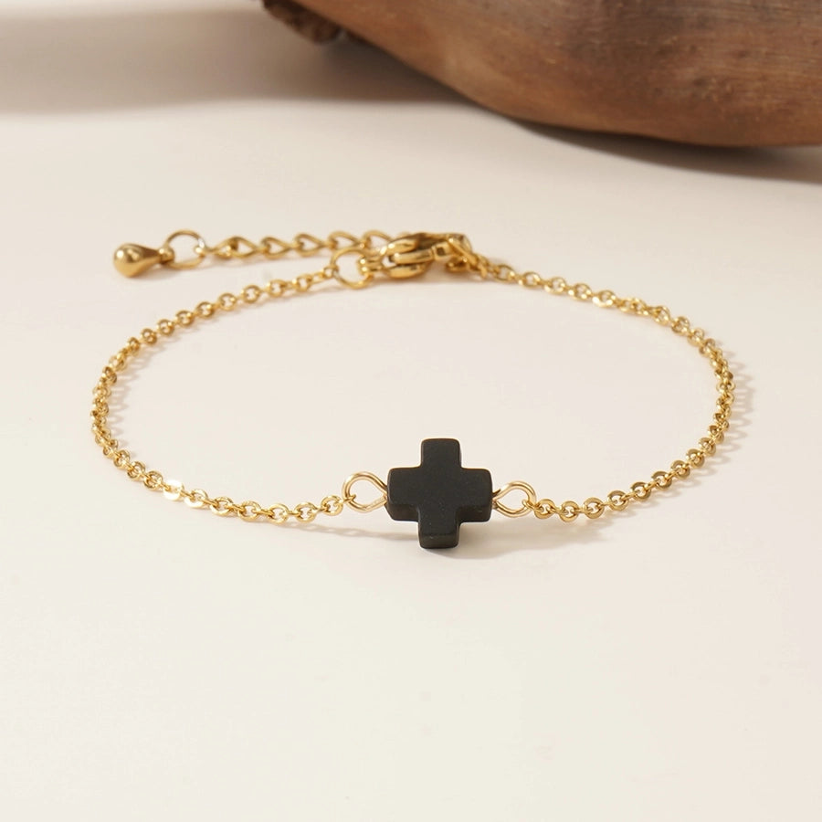 Bohemian Cross 304 Stainless Steel Resin cable chain Bracelets In Bulk Stainless Steel Bracelets