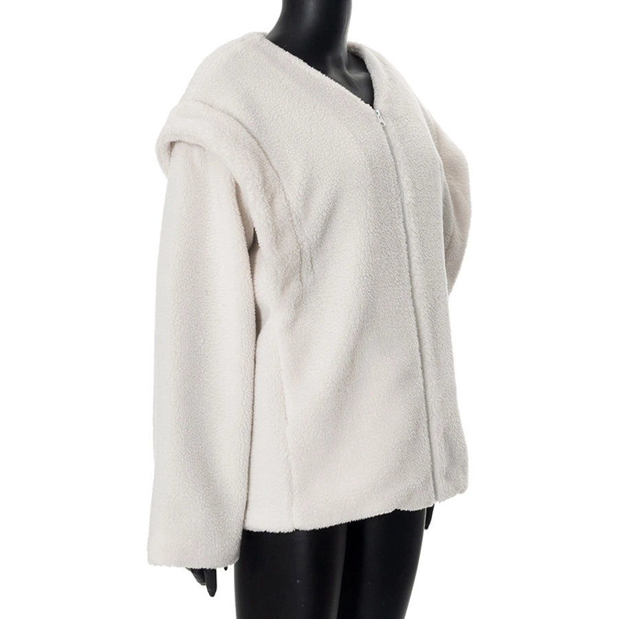 Women's Vacation Simple Style Solid Color Zipper Coat