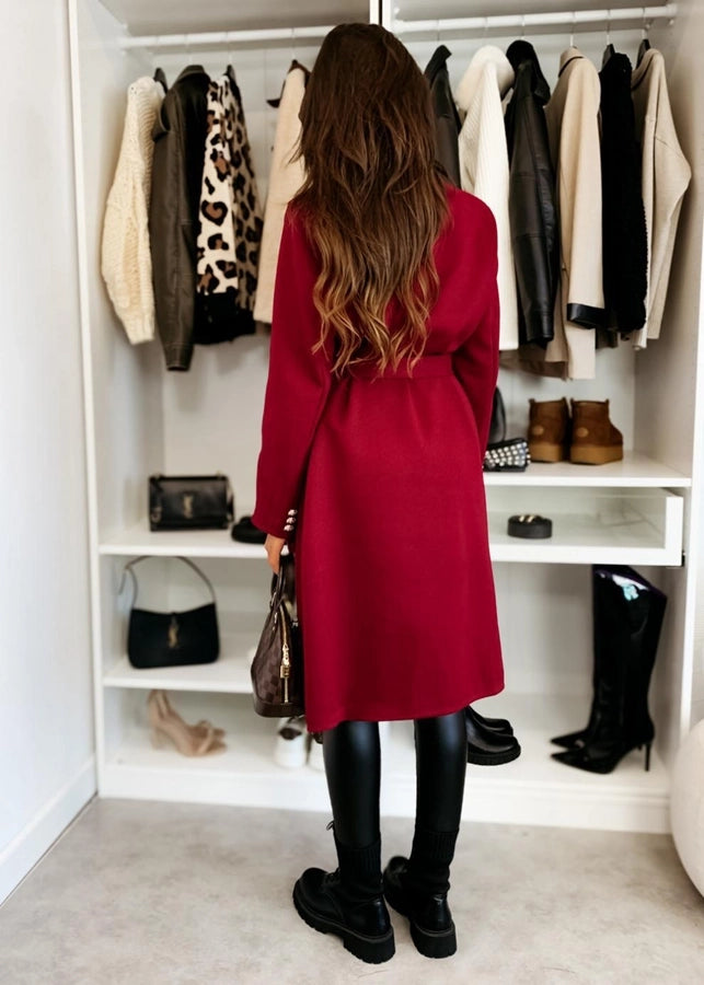 Women's Vacation Simple Style Solid Color Double Breasted Woolen Coat