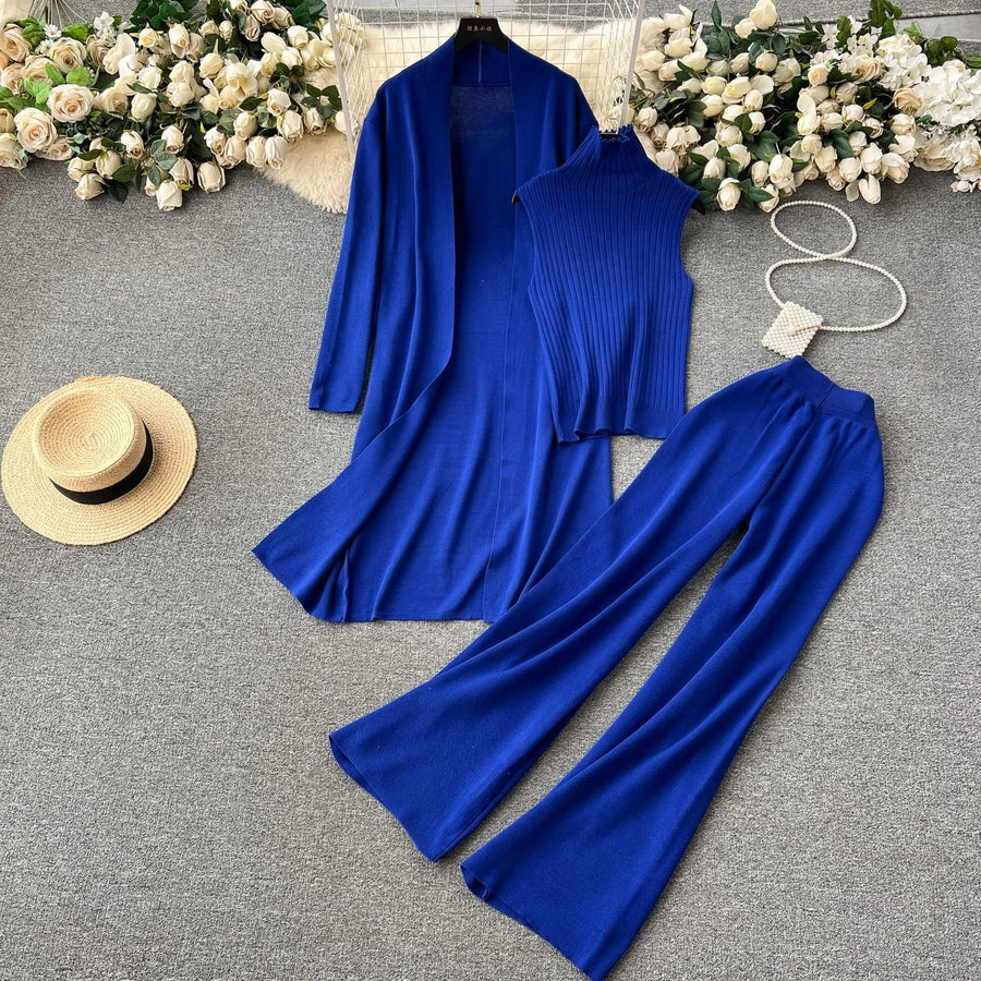 Holiday Women's Vacation Simple Style Solid Color Ice Silk Polyester Pants Sets Pants Sets
