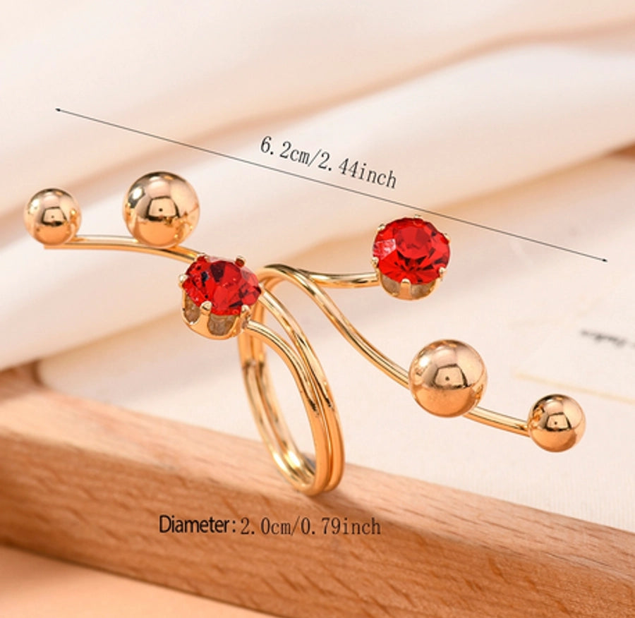 Elegant Streetwear Geometric Alloy Rhinestones Pearl Women's Rings