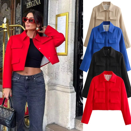 Women's Coat Long Sleeve Blazers Elegant Solid Color