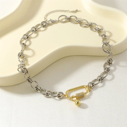 Jewelry IG Style Oval Copper Pendant Necklace