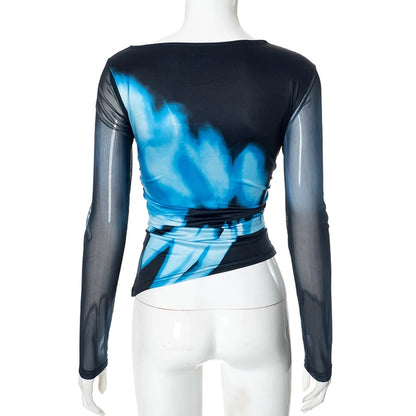 Women's T-shirt Long Sleeve T-Shirts Streetwear Color Block