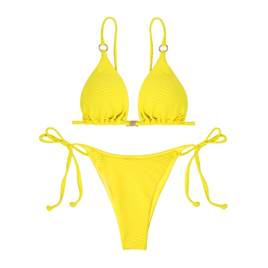 Women's Solid Color 2 Pieces Set Bikinis Swimwear