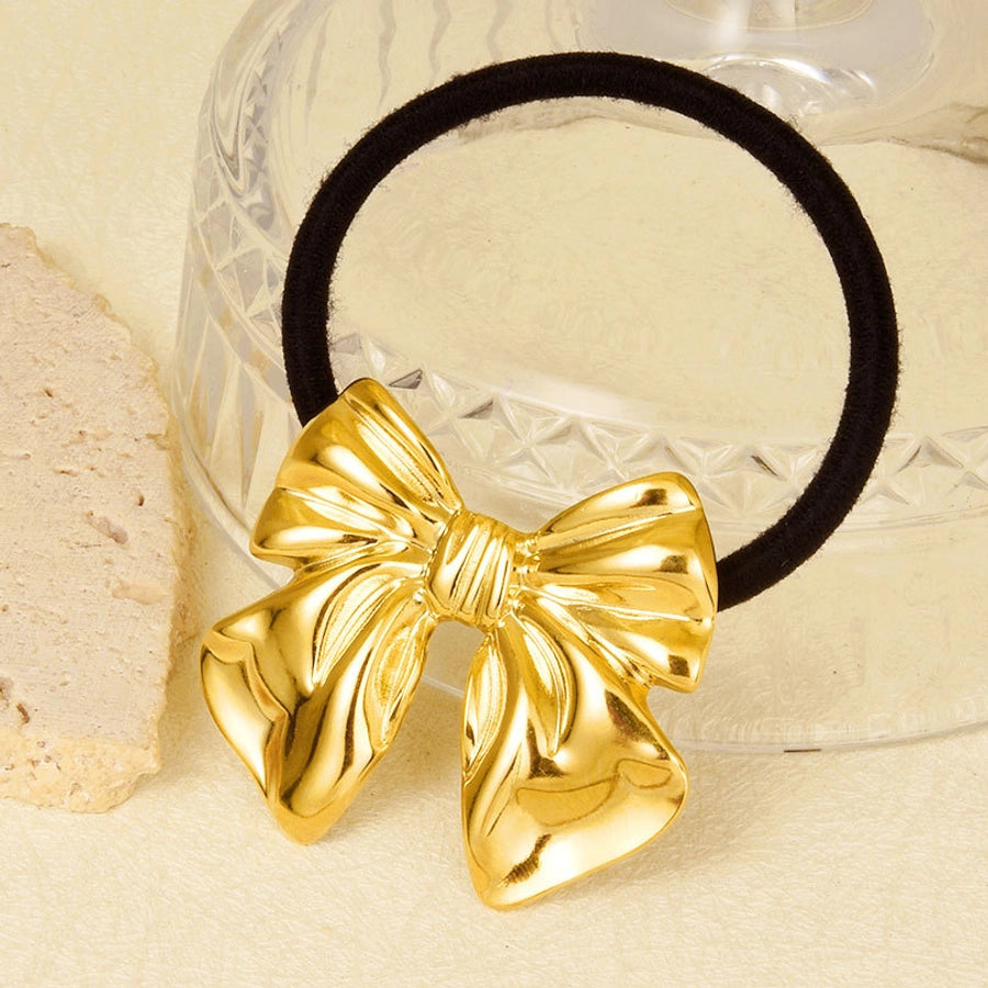 Women's Simple Style Bow Knot 304 Stainless Steel Plating Hair Tie