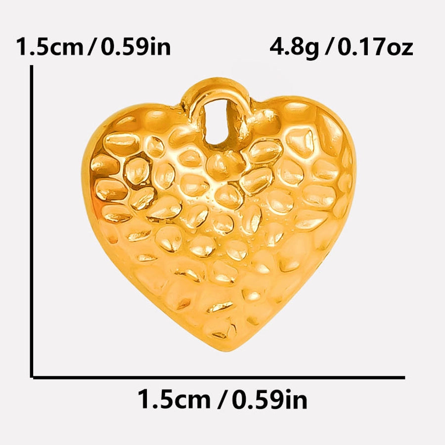 1 Piece 304 Stainless Steel 18K Gold Plated Heart Shape Pendant