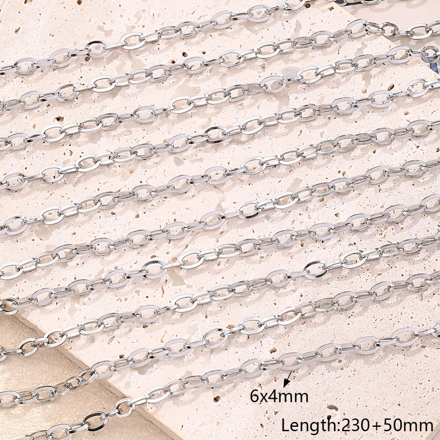 10 Strands/Package 304 Stainless Steel cable chain Polished Length:230+50mm Jewelry Accessories
