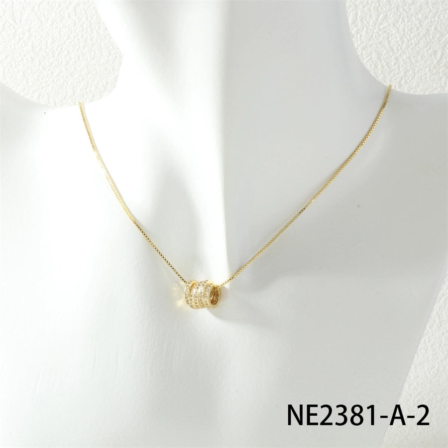 Jewelry Lady Simple Style Geometric Copper Zircon Necklace