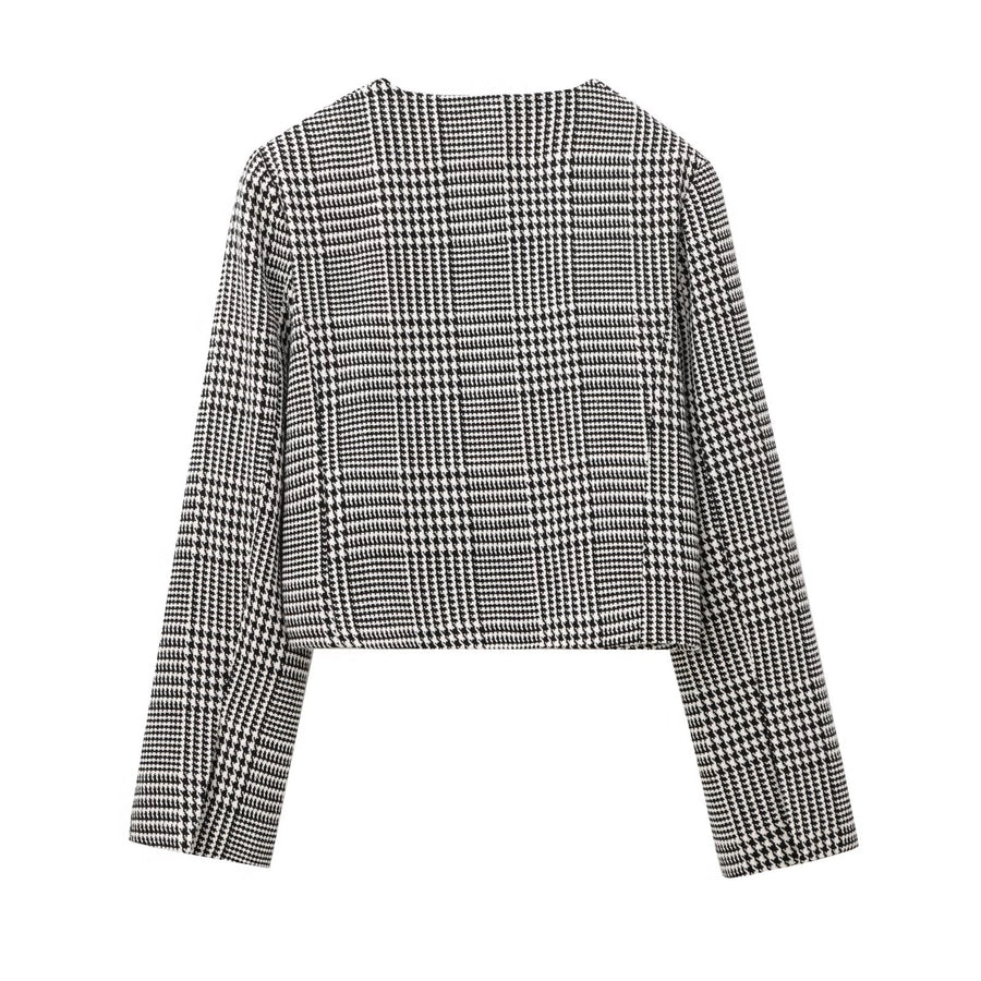 Women's Blazer Long Sleeve Blazers Button Elegant Color Block