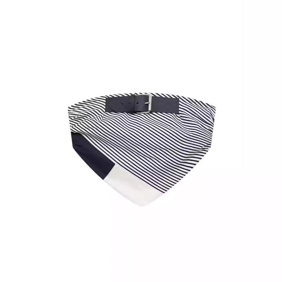 Women's Bandeau Tank Tops Belt Streetwear Stripe