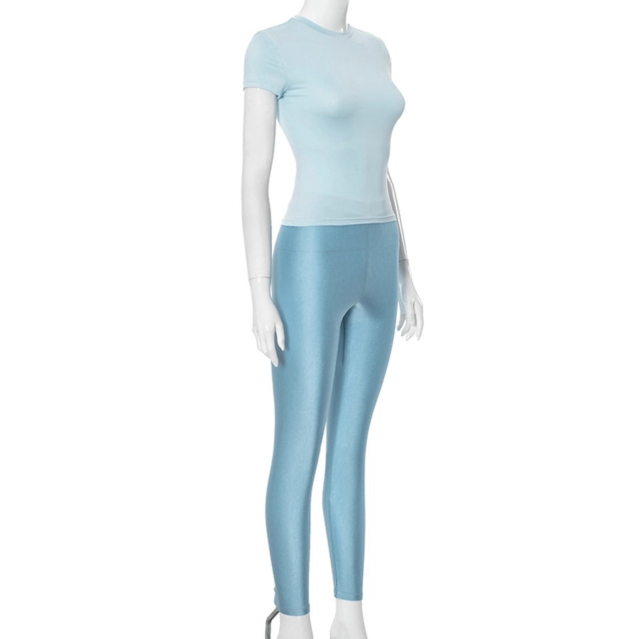 Daily Women's Streetwear Solid Color Spandex Polyester Pants Sets Pants Sets